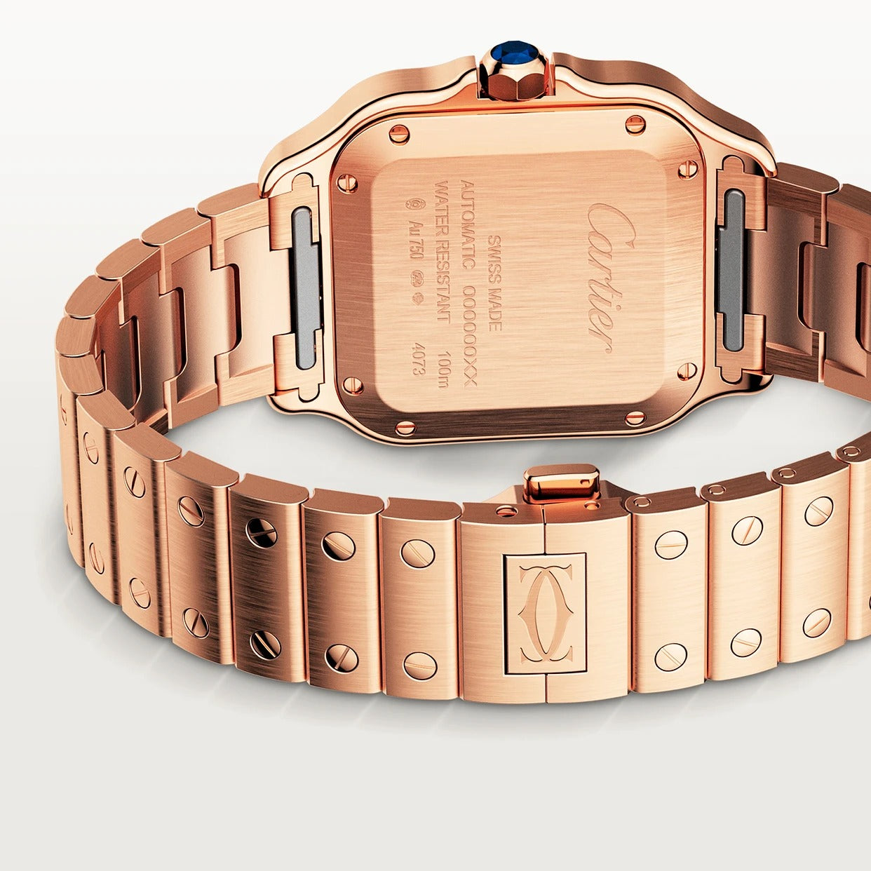Unworn Cartier Santos de Cartier, 18k Rose Gold, 35.1mm, Ref# WGSA0031, box and papers - Image 4