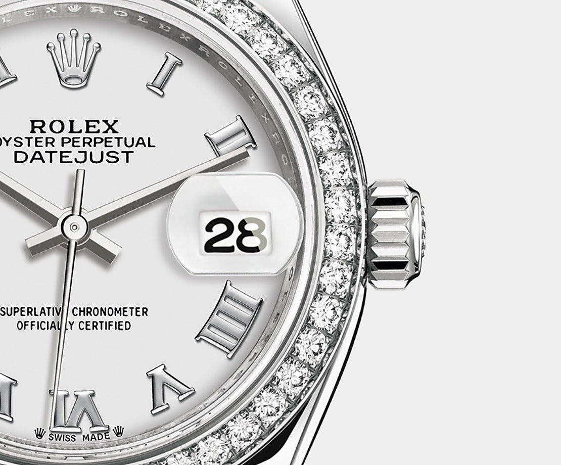 Rolex Lady-Datejust 28, Oystersteel and 18k White Gold, Ref# 279384RBR-0020 - Image 4