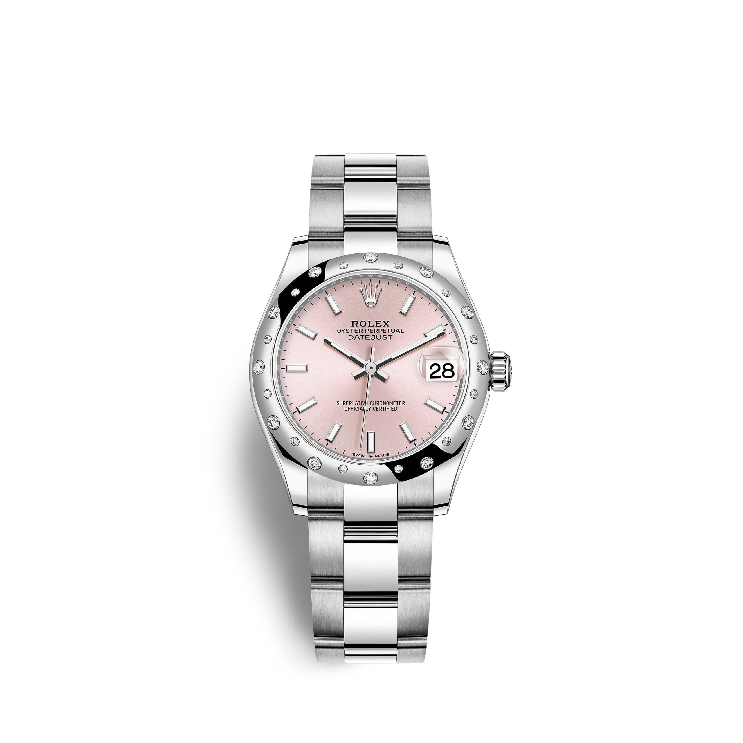 Rolex Datejust 31, Oystersteel, 18kt White Gold and diamonds, Ref# 278344RBR-0015