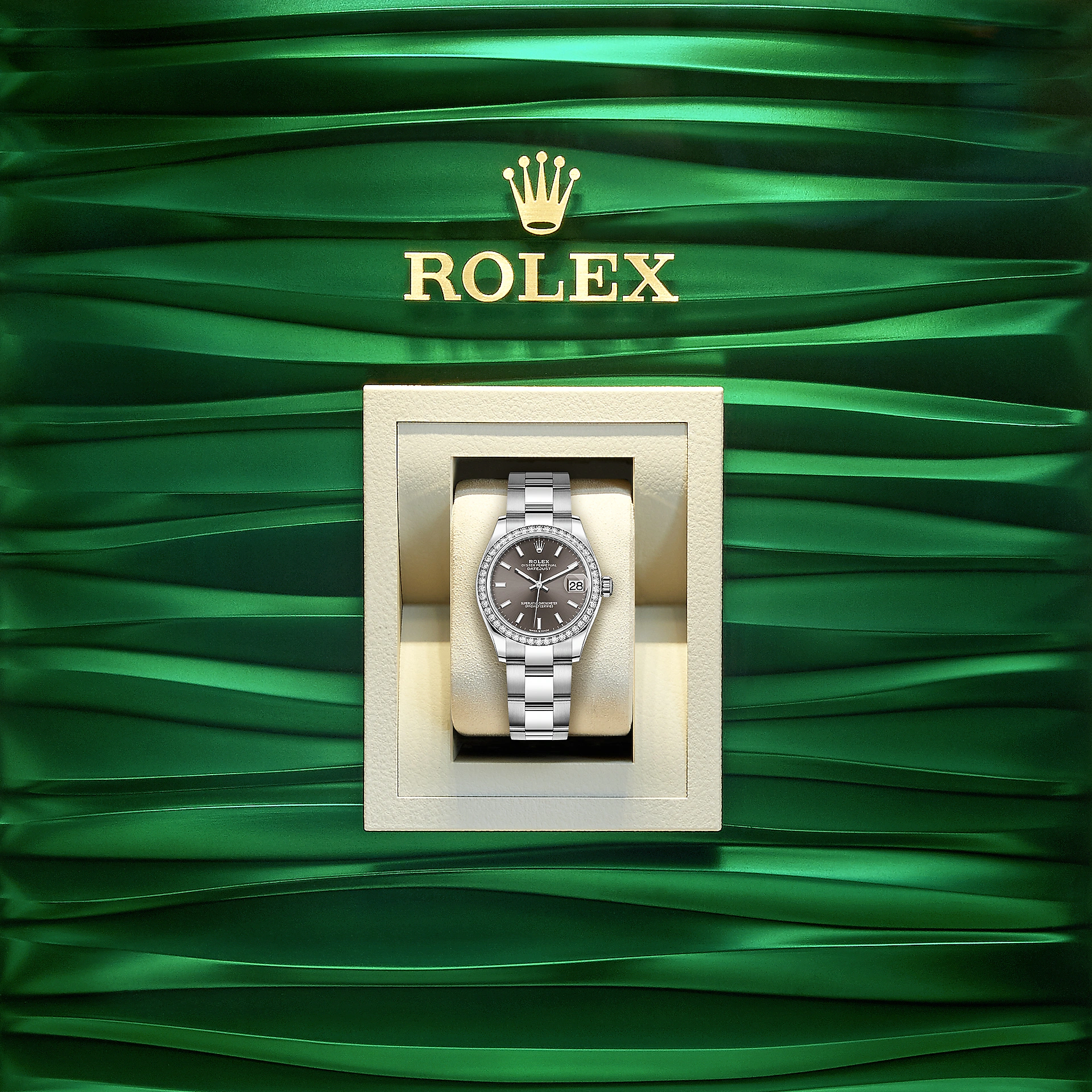 Rolex Datejust 31, Oystersteel, 18kt White Gold and diamonds, Ref# 278384RBR-0019 - Image 5