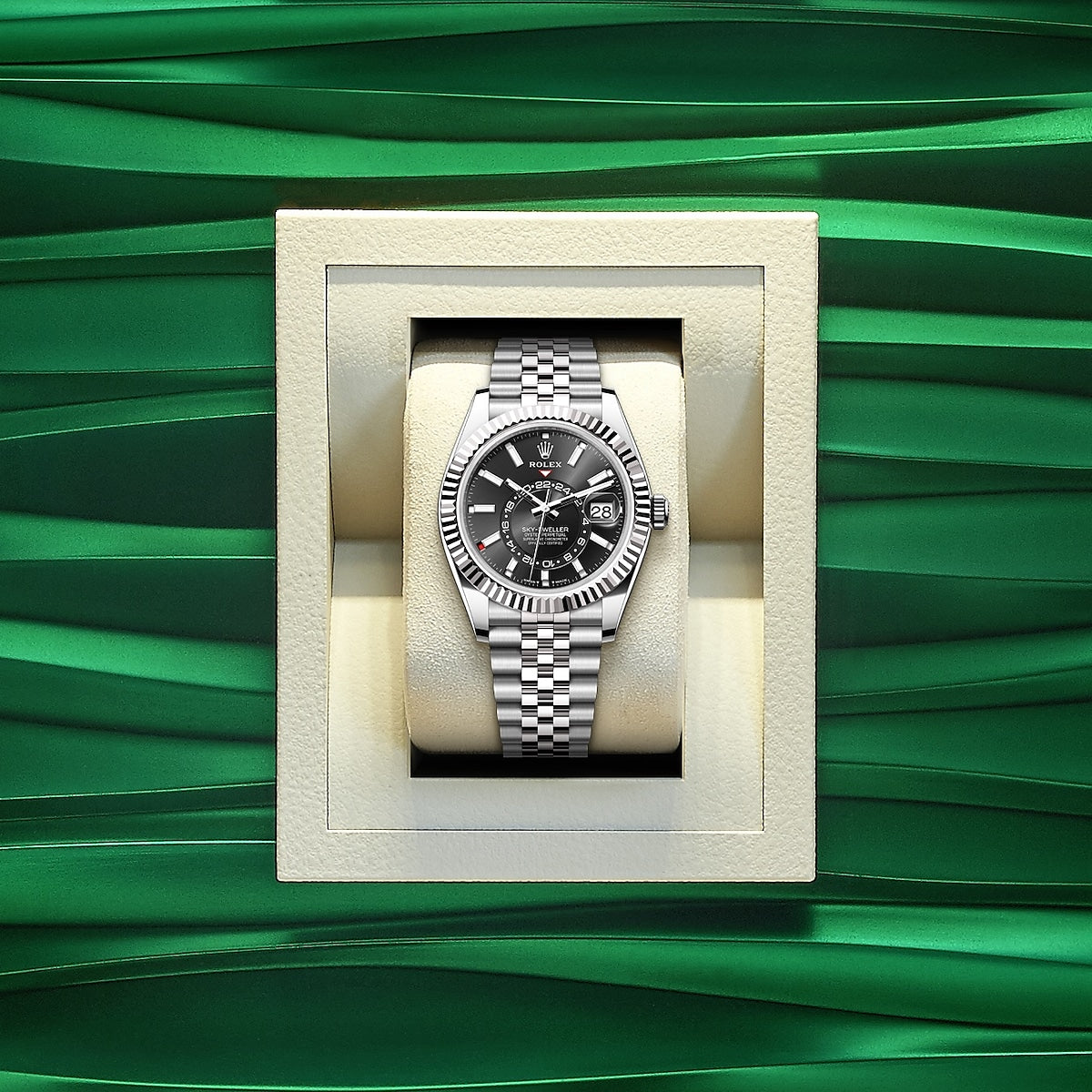 Rolex Sky-Dweller, 42mm, Oystersteel and 18k White Gold, Black, Jubilee, Ref# 336934-0008 - Image 5